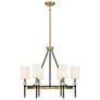 1_Savoy House Tivoli 28" Matte Black Warm Brass 6-Light Ring Chandelier
