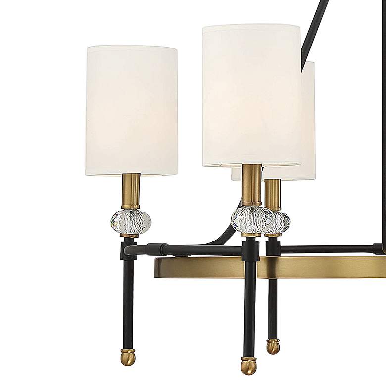Image 2 Savoy House Tivoli 28" Matte Black Warm Brass 6-Light Ring Chandelier more views