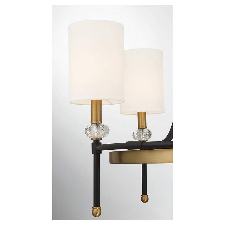 Image 3 Savoy House Tivoli 28" Matte Black Warm Brass 6-Light Ring Chandelier more views