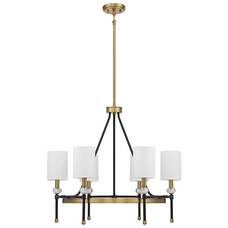 Image 4 Savoy House Tivoli 28" Matte Black Warm Brass 6-Light Ring Chandelier more views