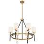6_Savoy House Tivoli 28" Matte Black Warm Brass 6-Light Ring Chandelier more views