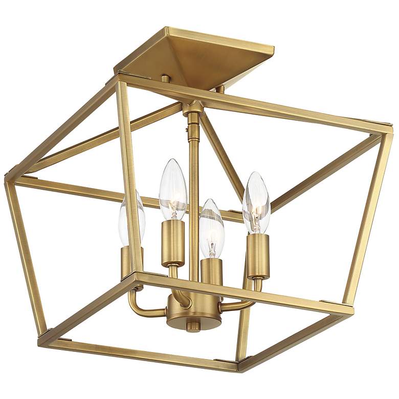 Image 3 Savoy House Townsend 13"W Warm Brass 4-Light Ceiling Light more views