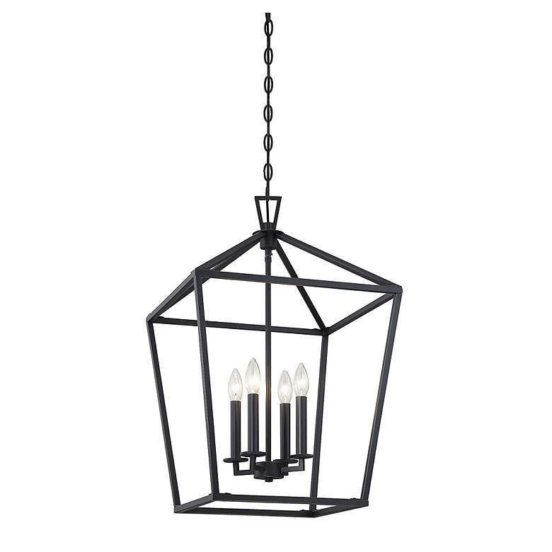 Image 4 Savoy House Townsend 17" Wide Matte Black 4-Light Pendant more views