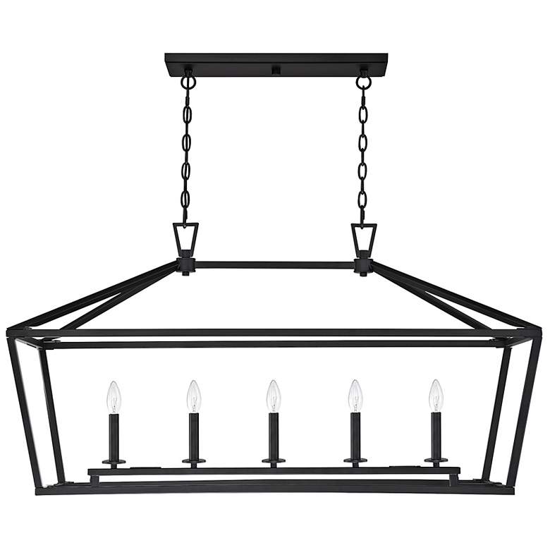 Image 3 Savoy House Townsend 44"W Black 5-Light Linear Chandelier more views