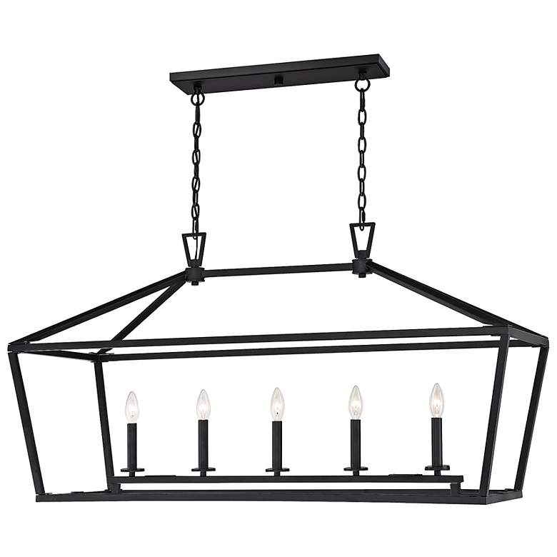 Image 4 Savoy House Townsend 44"W Black 5-Light Linear Chandelier more views