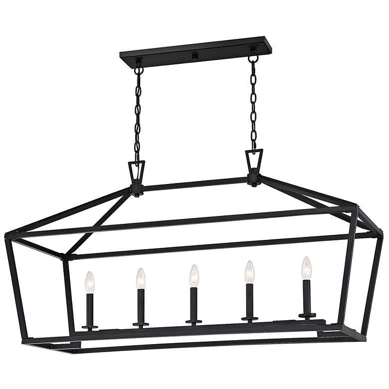 Image 5 Savoy House Townsend 44"W Black 5-Light Linear Chandelier more views