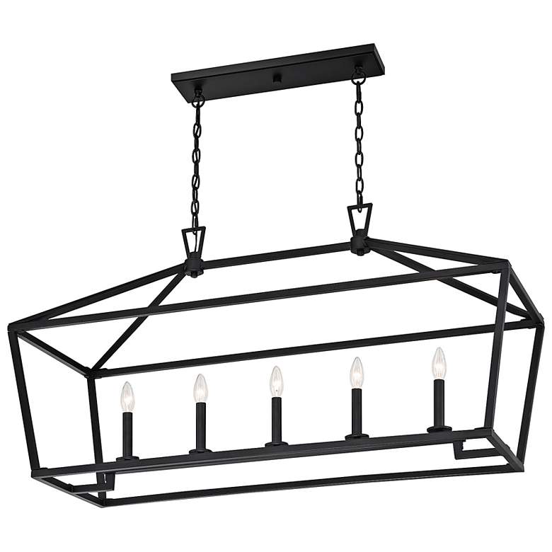 Image 6 Savoy House Townsend 44"W Black 5-Light Linear Chandelier more views