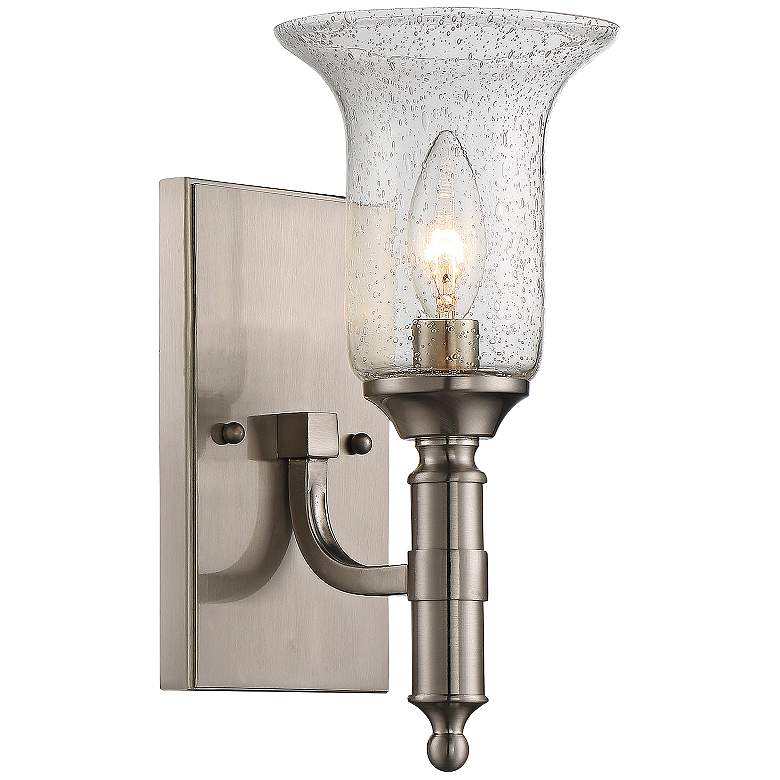 Image 1 Savoy House Trudy 11 1/4 inch High Satin Nickel Wall Sconce
