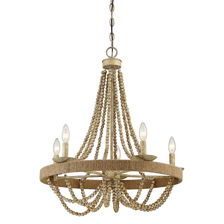 Image 3 Savoy House Truly 26" Wide Natural Wood 5-Light Chandelier more views