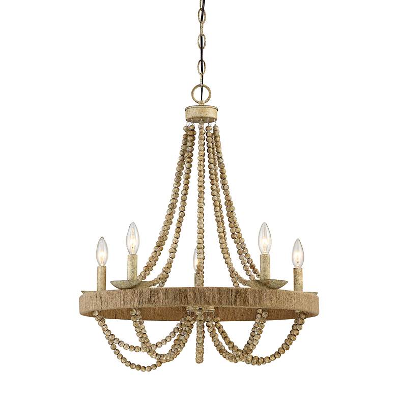 Image 4 Savoy House Truly 26" Wide Natural Wood 5-Light Chandelier more views