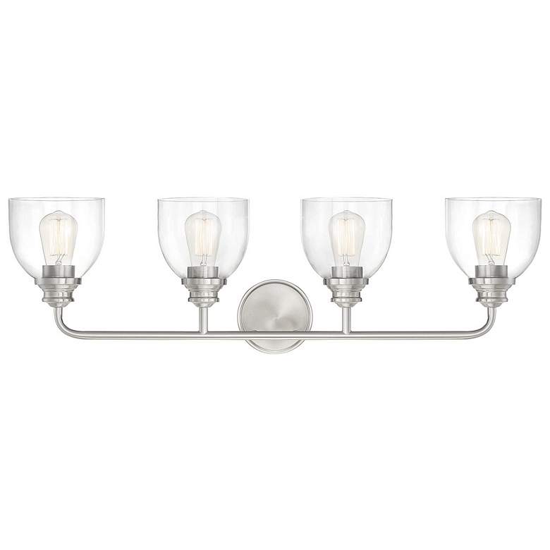Image 1 Savoy House Vale 33"W Satin Nickel 4-Light Vanity Bath Light