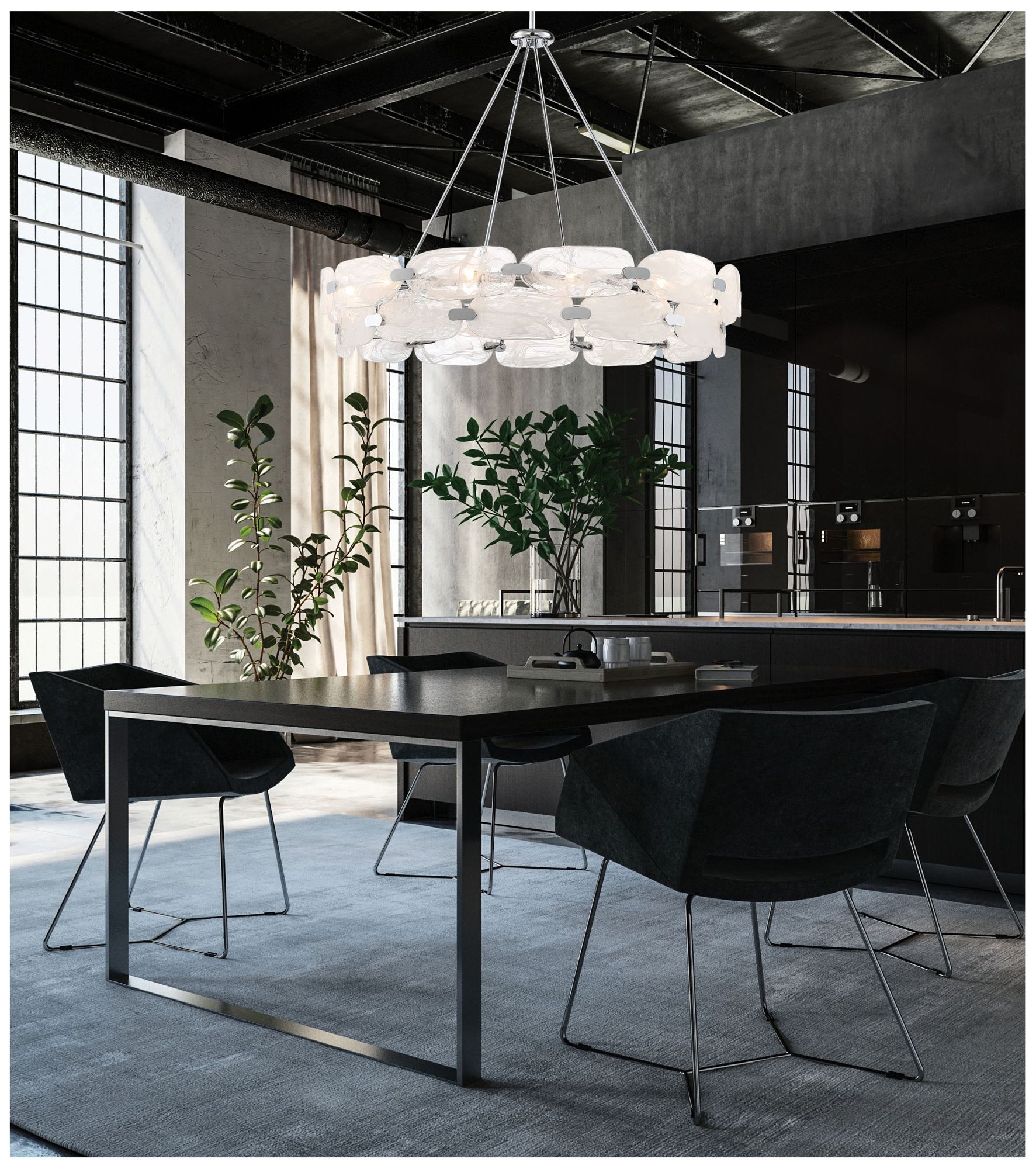 Savoy House Vasare 38" Wide Chrome 12-Light Pendant