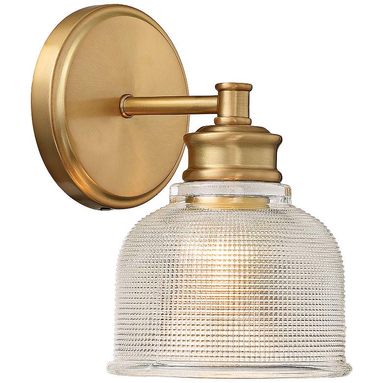 Image 1 Savoy House Vintage 9 1/2" High Natural Brass Wall Sconce