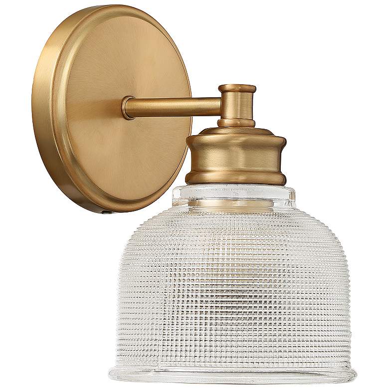 Image 3 Savoy House Vintage 9 1/2" High Natural Brass Wall Sconce more views