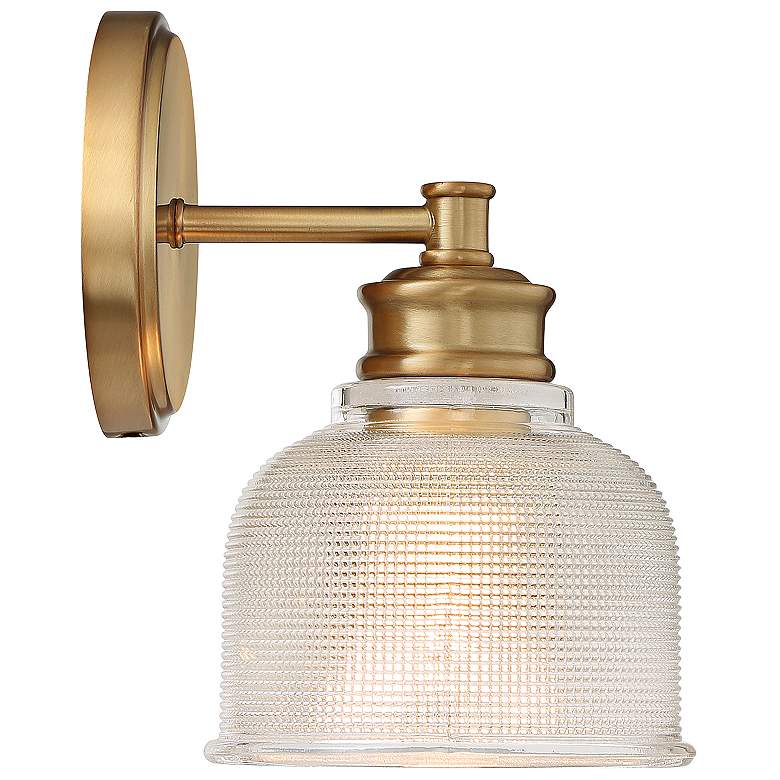 Image 6 Savoy House Vintage 9 1/2" High Natural Brass Wall Sconce more views