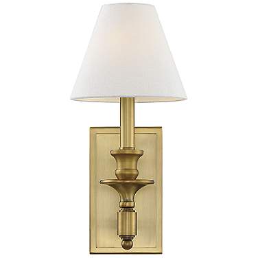 Savoy House Washburn 15" High Warm Brass Wall Sconce