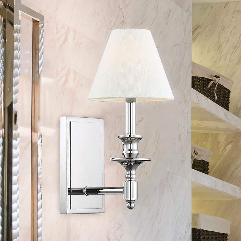 Image 2 Savoy House Washburn 15" High Polished Nickel Wall Sconce