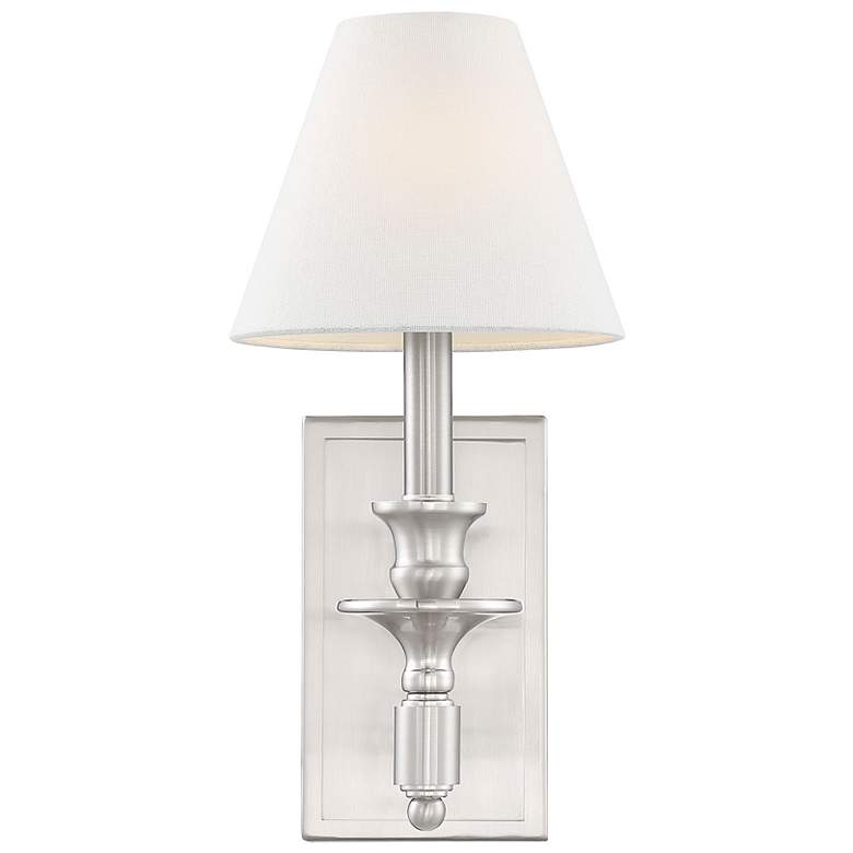 Image 1 Savoy House Washburn 15" High Satin Nickel Wall Sconce