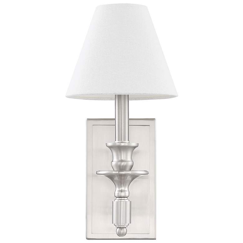 Image 2 Savoy House Washburn 15" High Satin Nickel Wall Sconce more views