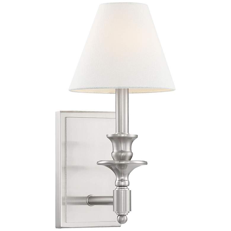 Image 3 Savoy House Washburn 15" High Satin Nickel Wall Sconce more views