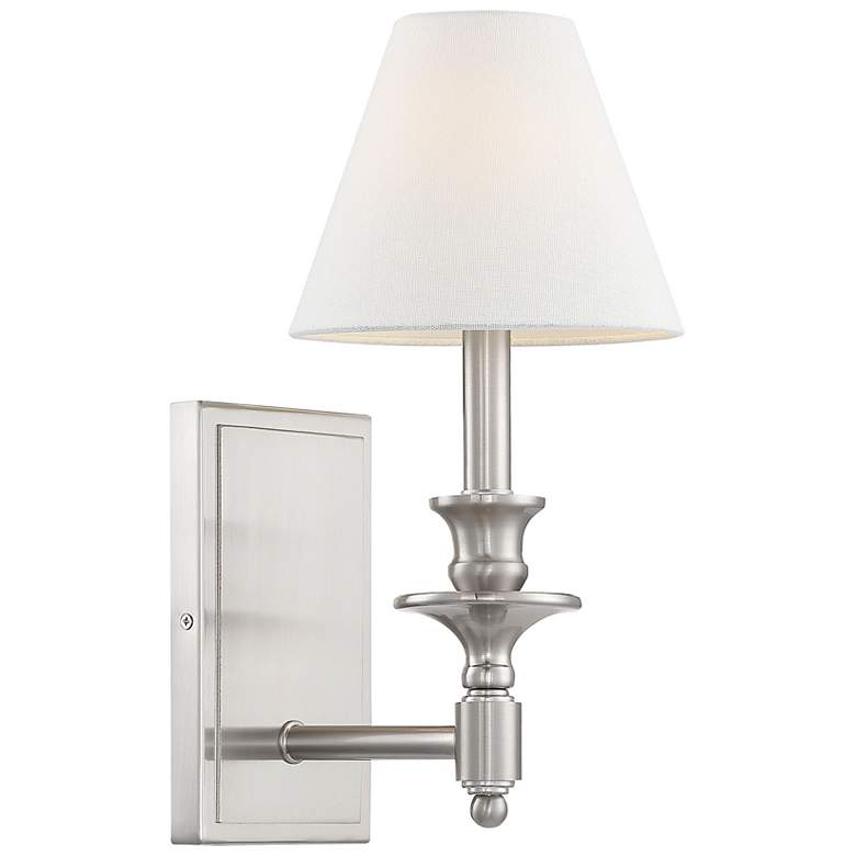 Image 4 Savoy House Washburn 15" High Satin Nickel Wall Sconce more views