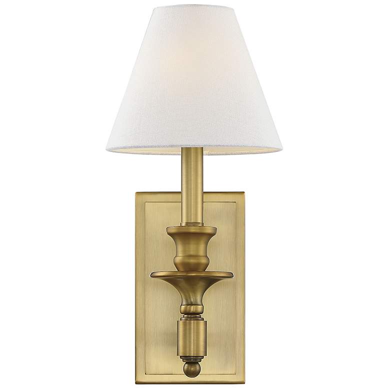 Image 1 Savoy House Washburn 15" High Warm Brass Wall Sconce