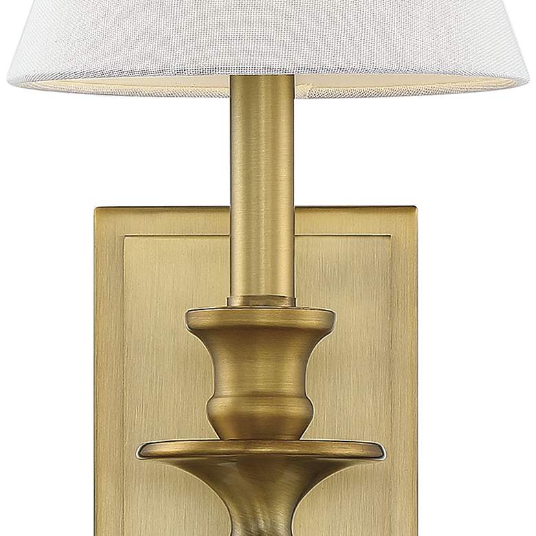 Image 2 Savoy House Washburn 15" High Warm Brass Wall Sconce more views