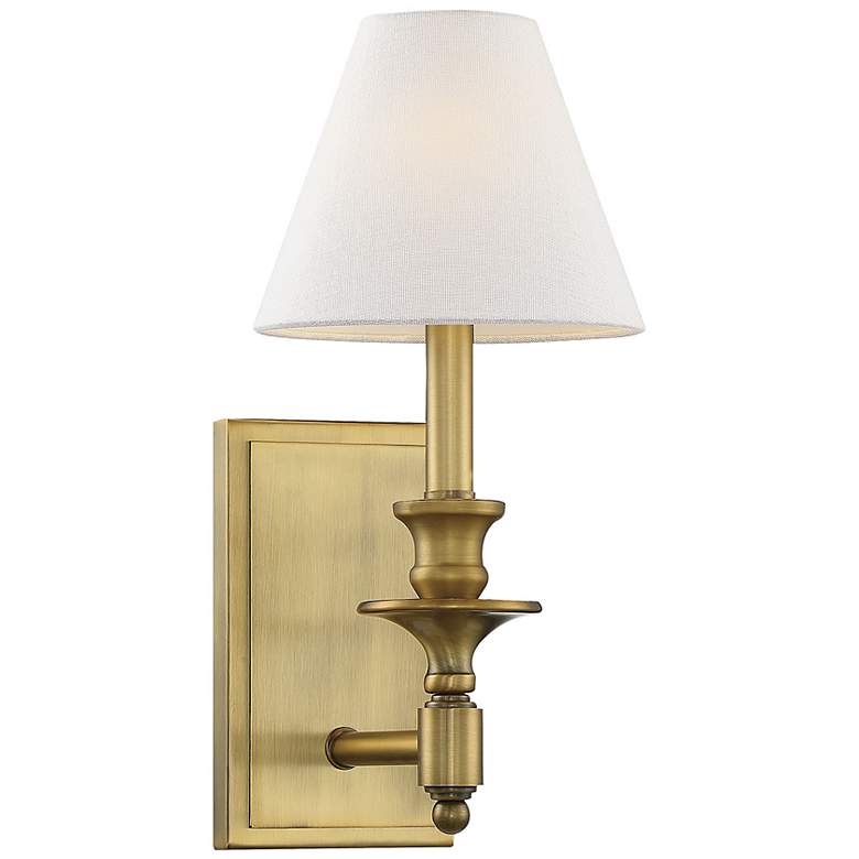 Image 3 Savoy House Washburn 15" High Warm Brass Wall Sconce more views