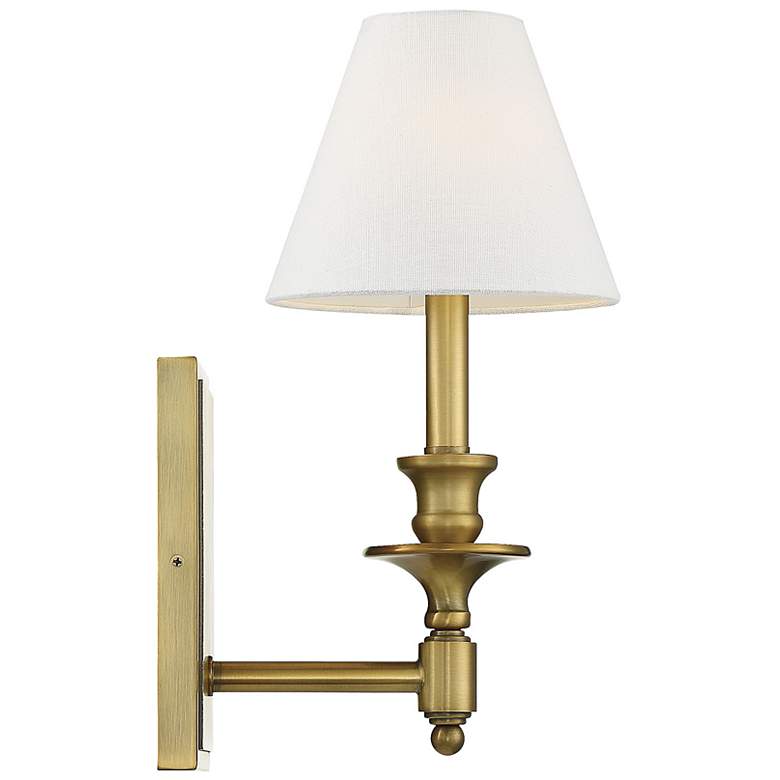 Image 5 Savoy House Washburn 15" High Warm Brass Wall Sconce more views
