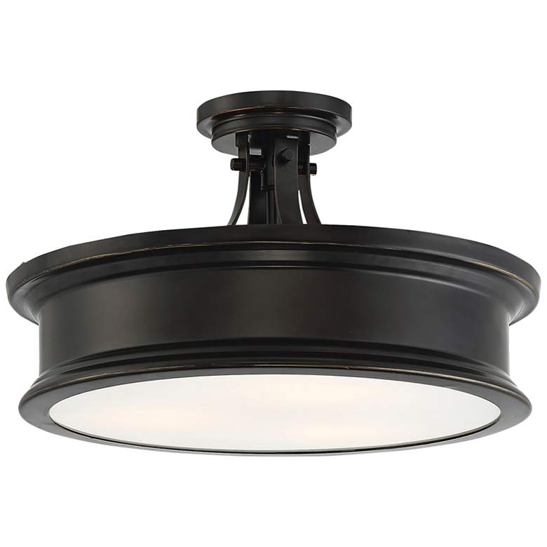 Image 1 Savoy House Watkins 16" Wide Bronze Ceiling Light