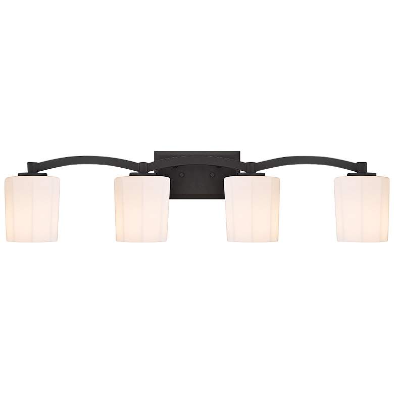 Image 1 Savoy House Whitney 33" Wide Matte Black 4-Light Bath Light