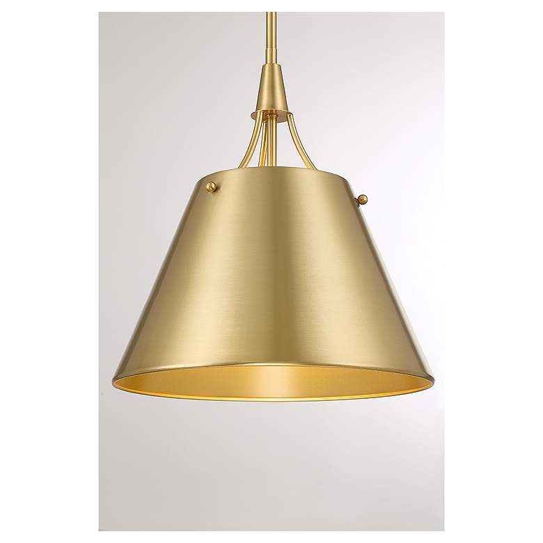 Image 6 Savoy House Willis 14" Wide Warm Brass Pendant Light more views