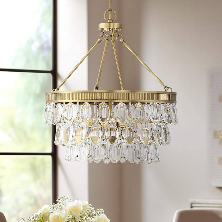 Image 1 Savoy House Windham 20"W Gold Metal Crystal 4-Light Pendant