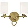 1_Savoy House Woodbury 12" High Warm Brass 2-Light Wall Sconce