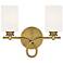 Savoy House Woodbury 12" High Warm Brass 2-Light Wall Sconce