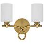 2_Savoy House Woodbury 12" High Warm Brass 2-Light Wall Sconce more views