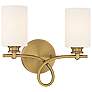 3_Savoy House Woodbury 12" High Warm Brass 2-Light Wall Sconce more views