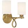 4_Savoy House Woodbury 12" High Warm Brass 2-Light Wall Sconce more views