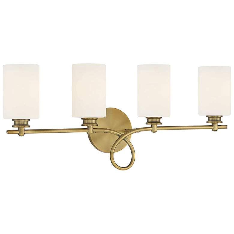 Image 7 Savoy House Woodbury 28" Wide Warm Brass 4-Light Bath Light more views