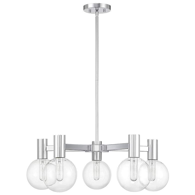 Image 2 Savoy House Wright 28" Wide Chrome 5-Light Chandelier more views