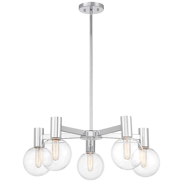 Image 3 Savoy House Wright 28" Wide Chrome 5-Light Chandelier more views