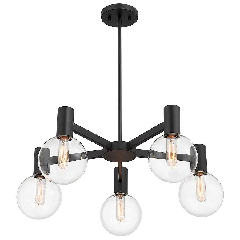 Image 4 Savoy House Wright 28" Wide Matte Black 5-Light Chandelier more views