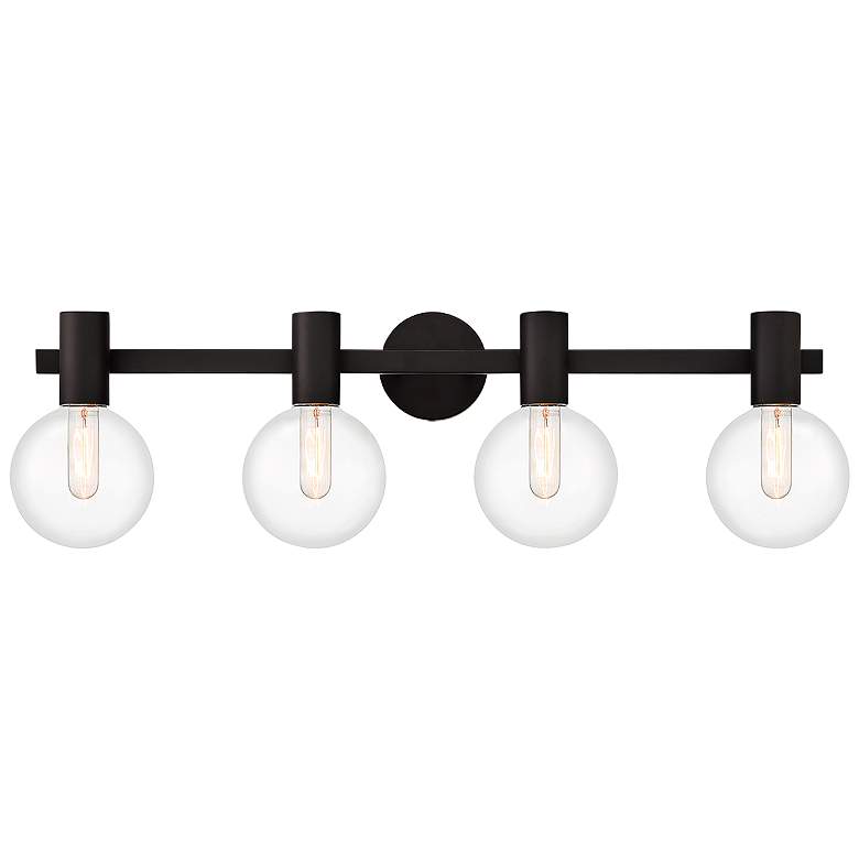 Image 1 Savoy House Wright 34" Wide Matte Black 4-Light Bath Light