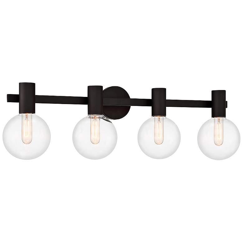 Image 4 Savoy House Wright 34" Wide Matte Black 4-Light Bath Light more views