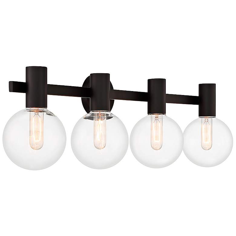 Image 5 Savoy House Wright 34" Wide Matte Black 4-Light Bath Light more views