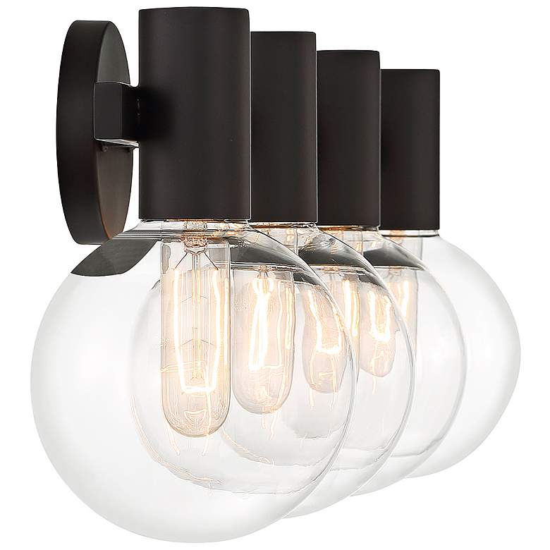 Image 6 Savoy House Wright 34" Wide Matte Black 4-Light Bath Light more views
