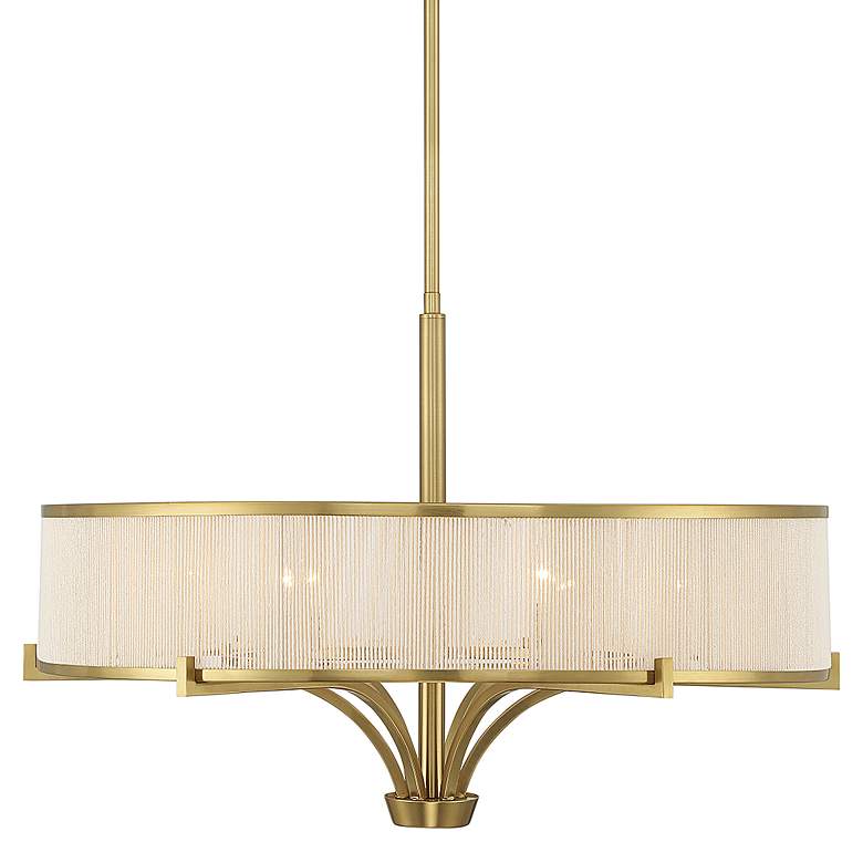 Image 1 Savoy House Wynwood 30"W Warm Brass 6-Light Drum Chandelier