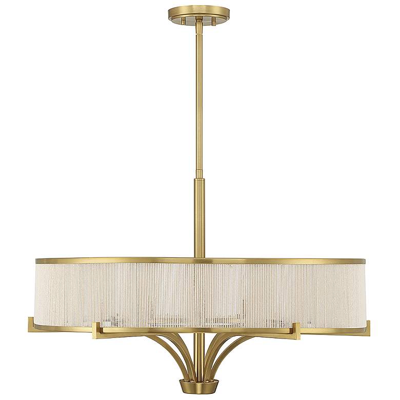 Image 3 Savoy House Wynwood 30"W Warm Brass 6-Light Drum Chandelier more views