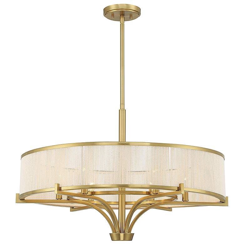 Image 4 Savoy House Wynwood 30"W Warm Brass 6-Light Drum Chandelier more views
