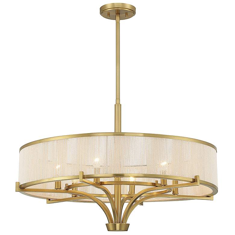 Image 5 Savoy House Wynwood 30"W Warm Brass 6-Light Drum Chandelier more views